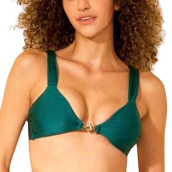 wild fable Other - Wild Fable Women's High Shine Center Shell Bralette Teal Green Bikini Top Sz. S